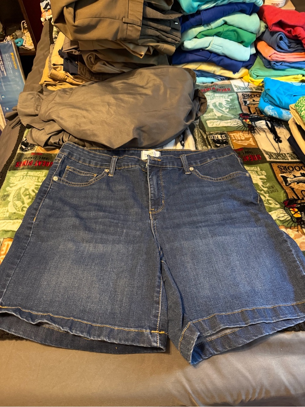 crown & ivy Dark Blue Denim Jean Shorts